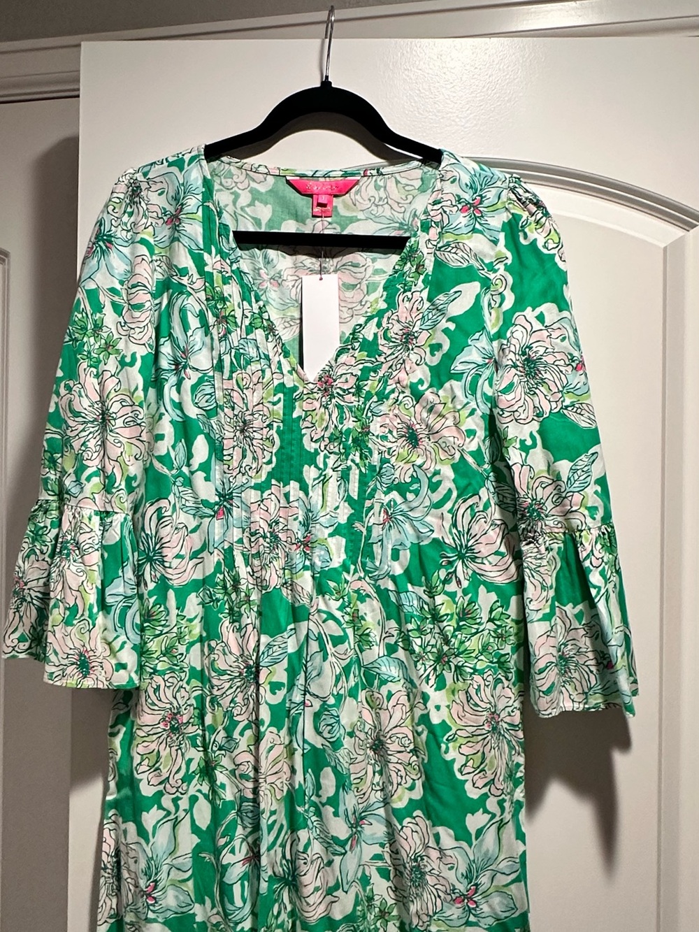 Lilly Pulitzer Danica 3/4 Sleeve V-Neck Tunic - Spearmint Blossom Views